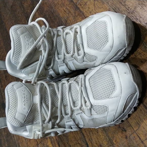 SANDRO Leather, mesh and rubber sneakers - Picture 3 of 10